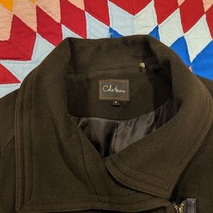 Wool brown cowl neck Cole Haan jacket